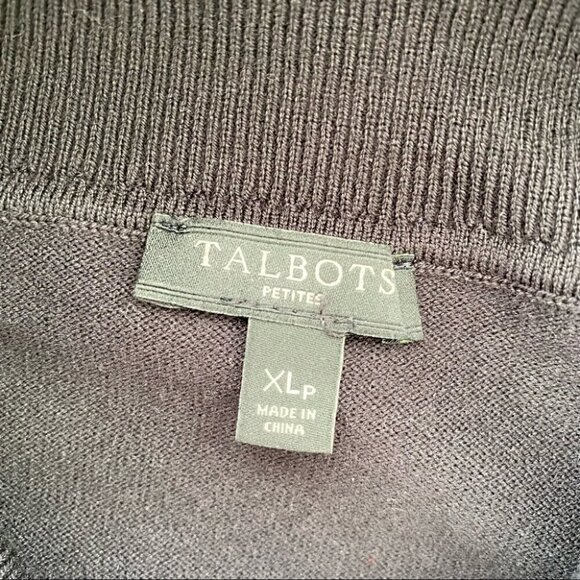 Talbots black jersey knit turtleneck sweater in a cotton  blend - Picture 5 of 7